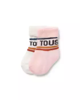 Упаковка из 2 пар носков для девочек с логотипом и полосками Tous, цвет Rosa