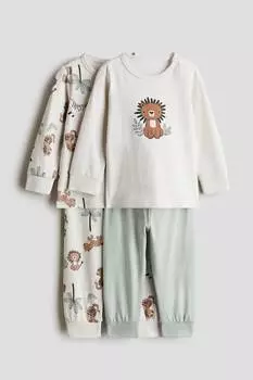 Упаковка из 2 пижам из принтованного хлопка H&M, мультиколор
