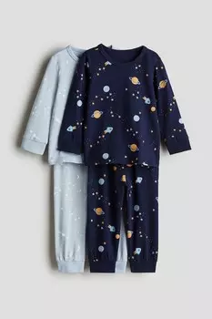 Упаковка из 2 пижам из принтованного хлопка H&M, мультиколор