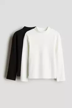 Упаковка из 2 рубашек с высоким воротником H&M, черный