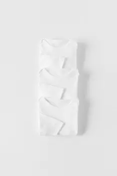 Упаковка из 3 боди с круглым вырезом ZARA, белый