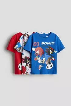 Упаковка из 3 футболок с принтами H&M, синий