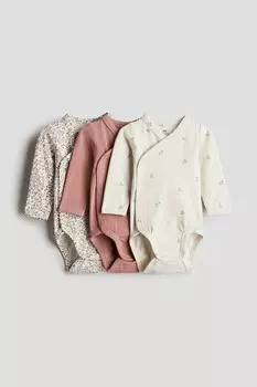 Упаковка из 3-х боди-оберток H&M, мультиколор