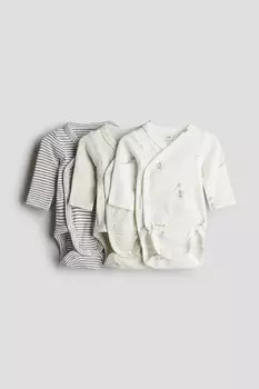 Упаковка из 3-х боди-оберток H&M, мультиколор