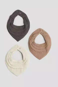 Упаковка из 3 хлопковых муслиновых шарфов H&M, мультиколор