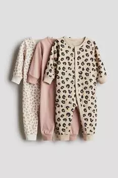 Упаковка из 3 хлопковых пижам H&M, мультиколор
