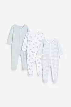 Упаковка из 3 хлопковых пижам H&M, мультиколор