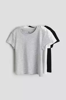 Упаковка из 3 хлопковых рубашек H&M, черный
