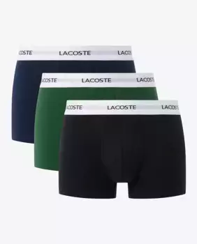 Упаковка из 3 хлопковых трусов с логотипом на поясе Lacoste, мультиколор