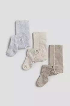 Упаковка из 3 колготок H&M, бежевый