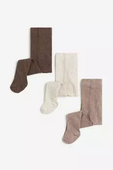 Упаковка из 3 колготок H&M, коричневый