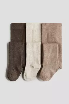 Упаковка из 3 колготок H&M, коричневый