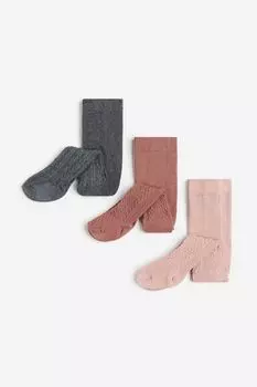 Упаковка из 3 колготок H&M, розовый