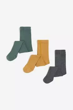 Упаковка из 3 колготок H&M, зеленый
