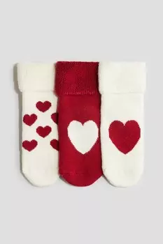 Упаковка из 3 махровых носков. H&M, белый