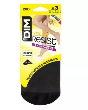 Упаковка из 3 мини-чулок с усиленной сеткой-фиксатором носка Dim, черный