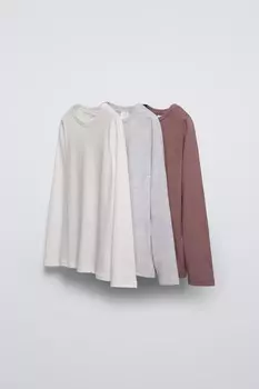 Упаковка из 3 однотонных футболок ZARA, цвет various