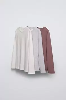 Упаковка из 3 однотонных футболок ZARA, цвет various
