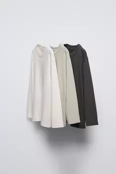 Упаковка из 3 однотонных футболок ZARA, серые