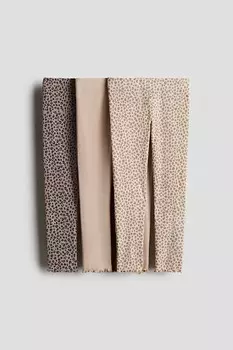 Упаковка из 3 пар хлопковых леггинсов в рубчик H&M, мультиколор