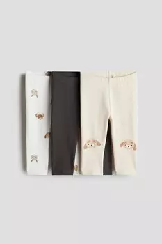Упаковка из 3 пар леггинсов из хлопкового джерси H&M, мультиколор