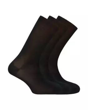 Упаковка из 3 пар мужских носков из мерсеризованного хлопка черного цвета Punto Blanco, черный