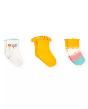 Упаковка из 3 пар одинаковых носков для девочек Boboli, жёлтый