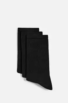 Упаковка из 3 рубчатых носков ZARA, черный