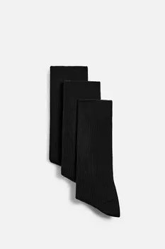 Упаковка из 3 рубчатых носков ZARA, черный