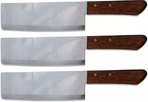 Упаковка из 3 шт. [3x #22] Поварской нож KIWI Таиланд с деревянной ручкой 31,5см / нож