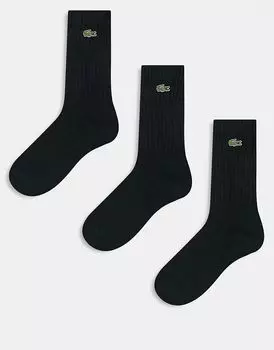 Упаковка из 3 спортивных носков черного цвета Lacoste