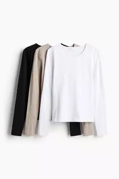 Упаковка из 3 трикотажных рубашек H&M, бежевый
