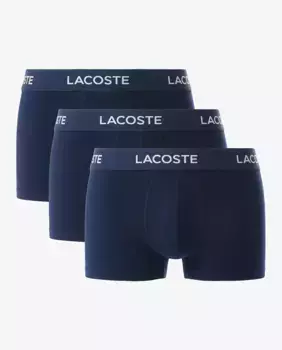 Упаковка из 3 трусов из эластичного хлопка с логотипом на поясе Lacoste, черный