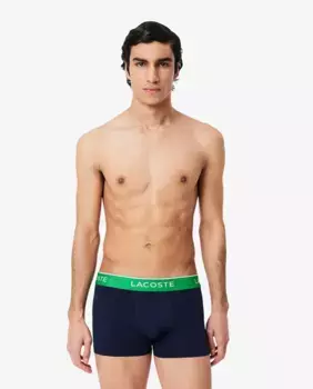 Упаковка из 3 трусов из эластичного хлопка с логотипом на поясе Lacoste, тёмно-синий
