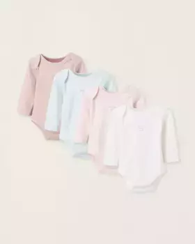 Упаковка из 4 боди для девочек, 100% хлопок, с рисунком принцессы Zippy, мультиколор