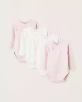 Упаковка из 4 боди для девочки 100% хлопок с поперечной застежкой Zippy, многоцветный