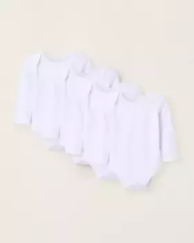 Упаковка из 4 боди для мальчиков из 100% хлопка с перекрещенными плечами Zippy, белый