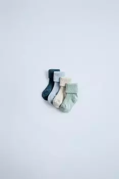 Упаковка из 4 цветных носков ZARA, голубой мергель