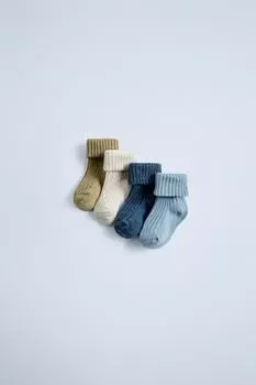 Упаковка из 4 цветных носков ZARA, голубоватый