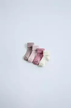 Упаковка из 4 цветных носков ZARA, розовый