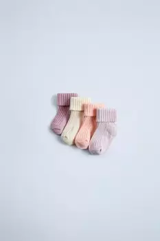 Упаковка из 4 цветных носков ZARA, розовый