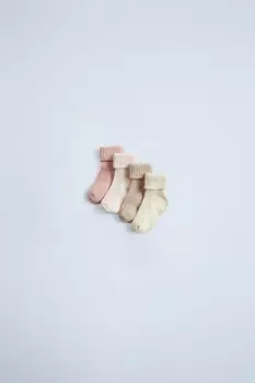 Упаковка из 4 рубчатых носков ZARA, светло-розовый