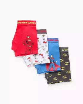 Упаковка из 4 трусов-боксеров для мальчиков с мотивом «Лига справедливости» Zippy, мультиколор