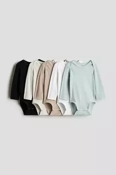 Упаковка из 5 боди H&M, бирюзовый