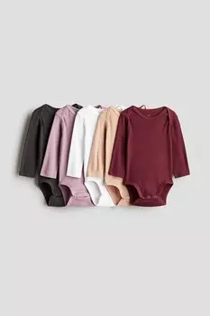 Упаковка из 5 боди. H&M, красный