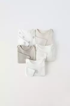 Упаковка из 5 боди с принтом «кролик» ZARA, коричневый/серо-коричневый