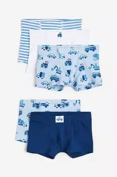 Упаковка из 5 боксеров H&M, голубой/темно-синий