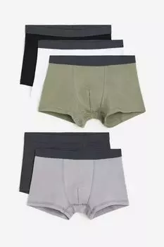 Упаковка из 5 боксеров H&M, темно-серый/зеленый/белый