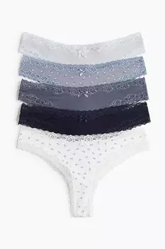 Упаковка из 5 бразильских трусиков H&M, мультиколор