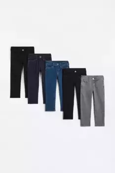 Упаковка из 5 джинсов узкого кроя H&M, черный